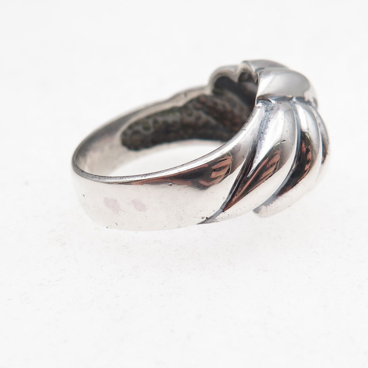 925 Sterling Silver Vintage Modernist Oxidized Ring Size 8.25