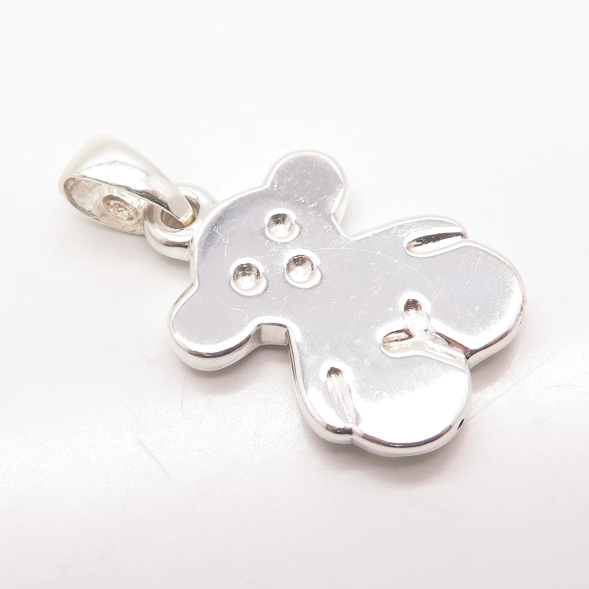 925 Sterling Silver Vintage Bear Pendant