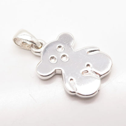 925 Sterling Silver Vintage Bear Pendant