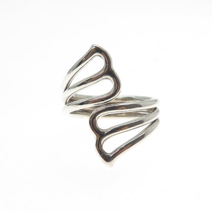 925 Sterling Silver Vintage Modernist Adjustable Ring Size 9