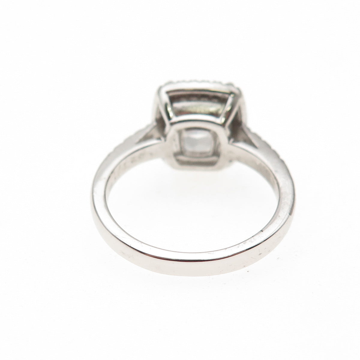 DSMK 925 Sterling Silver Radiant & Round-Cut C Z Engagement Ring Size 7