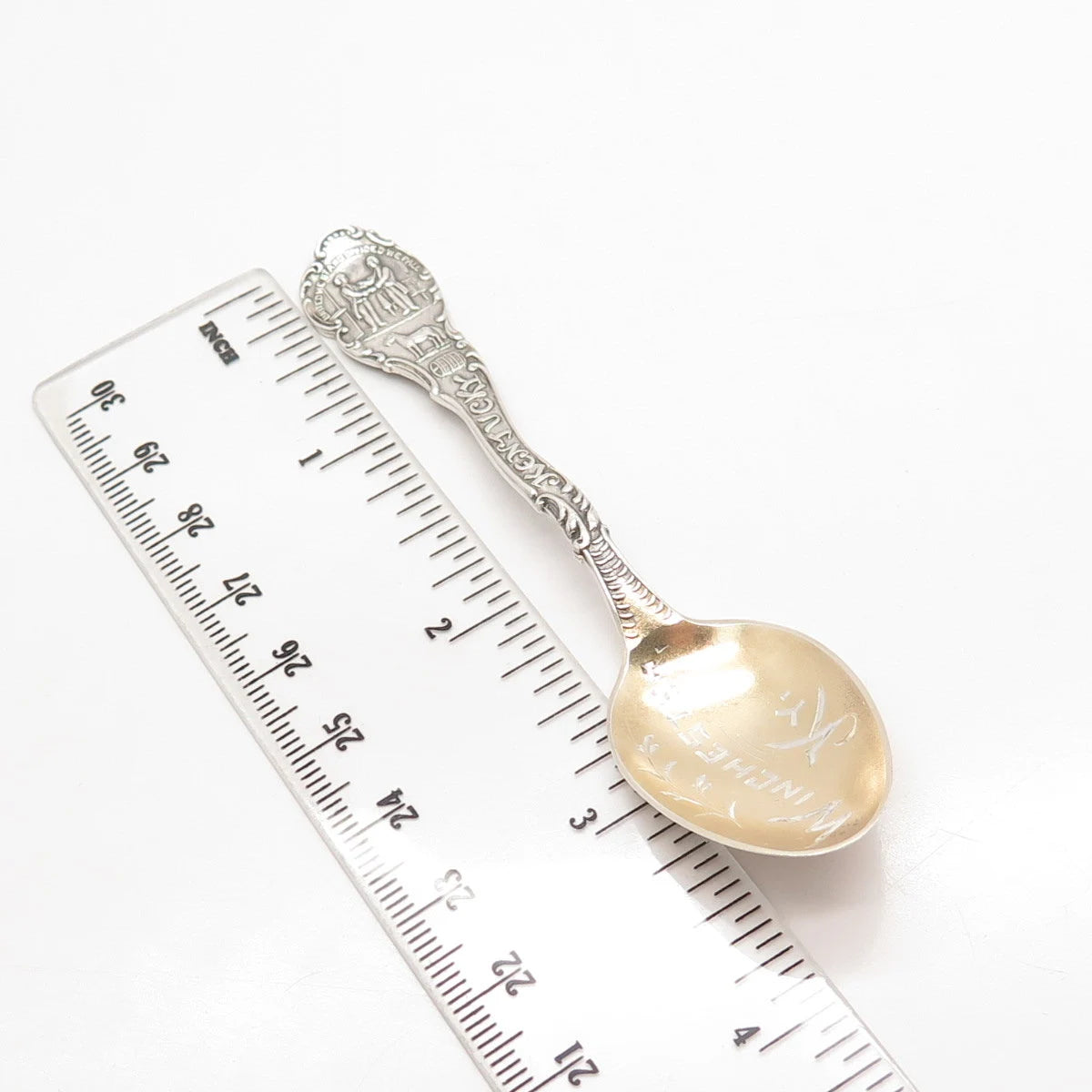925 Sterling Silver 2-Tone Vintage "Winchester / Kentucky" Ornate Spoon