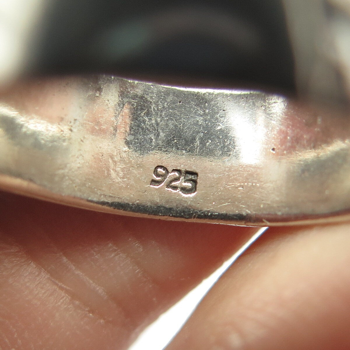 925 Sterling Silver Vintage Ethnic Symbols Band Ring Size 9.75