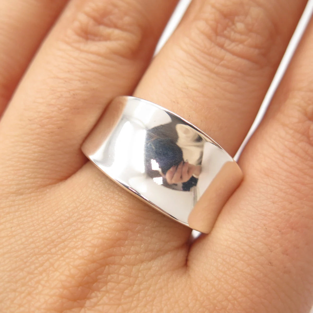 925 Sterling Silver Vintage Modernist Ring Size 8.5