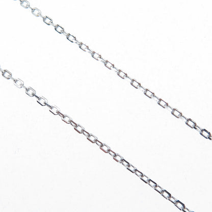 DSMK 925 Sterling Silver White & Canary C Z Teardrop Cable Chain Necklace 16-18"