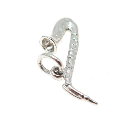 MAVO 925 Sterling Silver Antique Art Deco Saxophone Minimalist Charm Pendant