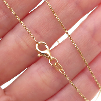 925 Sterling Silver Gold Plated Italy Cable Chain Necklace 15-16"