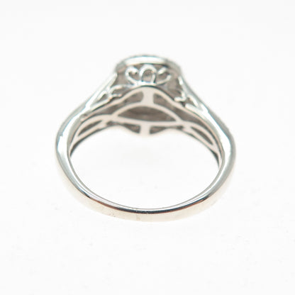 925 Sterling Silver Real Round-Cut Diamond Promise Ring Size 5