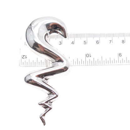 925 Sterling Silver Vintage Mexico Modernist Zig Zag Pin Brooch