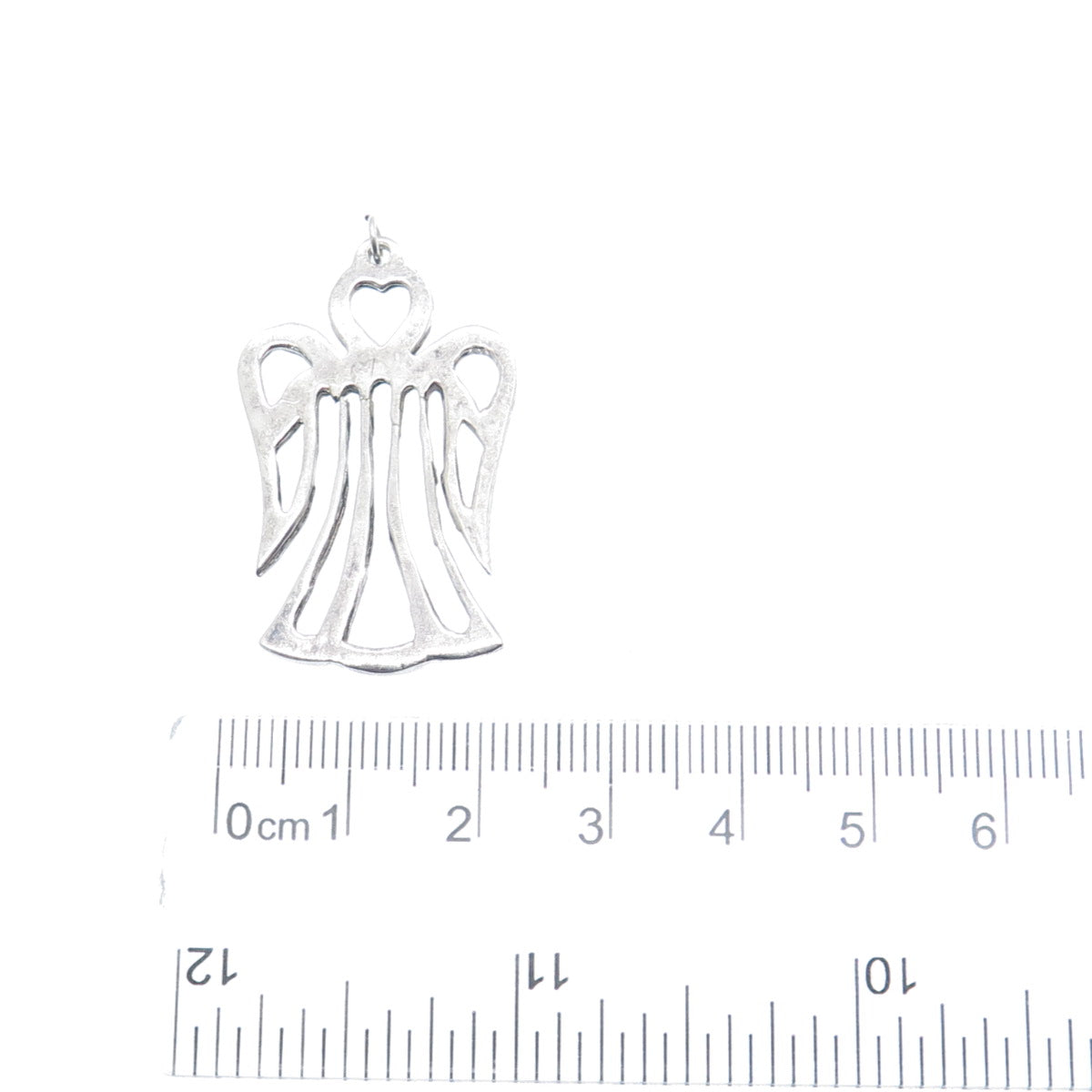 925 Sterling Silver Vintage Angel Cutout Oxidized Pendant