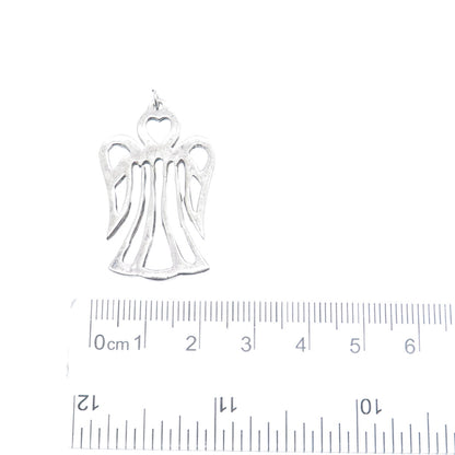 925 Sterling Silver Vintage Angel Cutout Oxidized Pendant