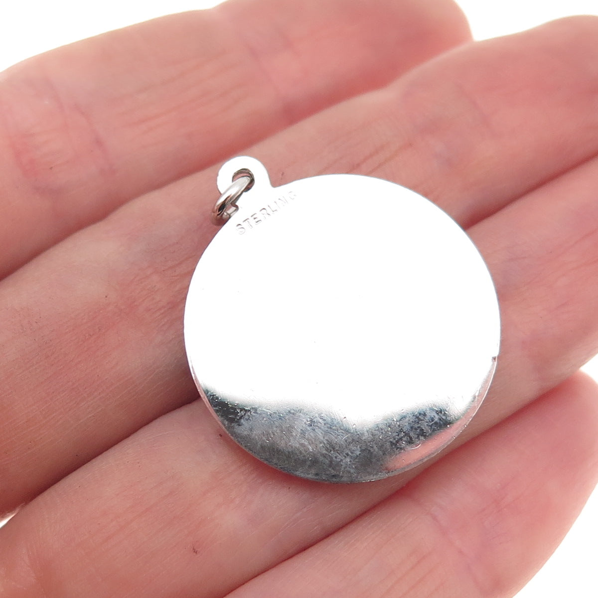 925 Sterling Silver Vintage Enamel Home Is Where The Heart Is Charm Pendant