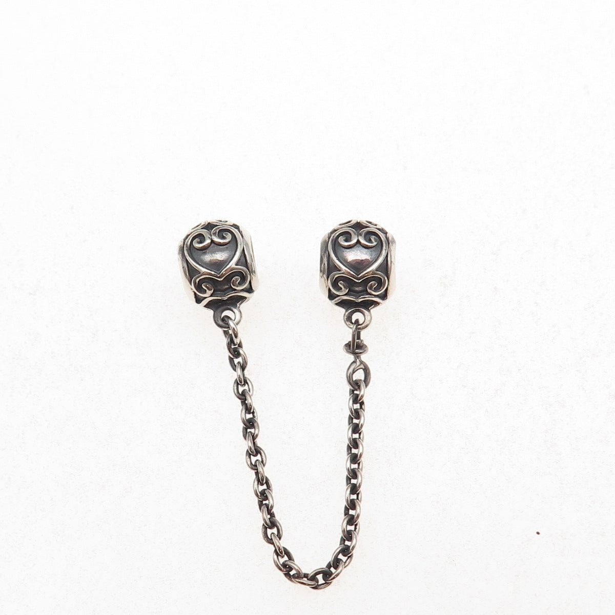 Pandora 925 Sterling Silver Enchanted Heart Safety Chain Slide Charm