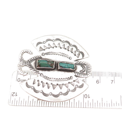 Old Pawn 925 Sterling Silver Vintage Southwestern Turquoise Butterfly Pin Brooch