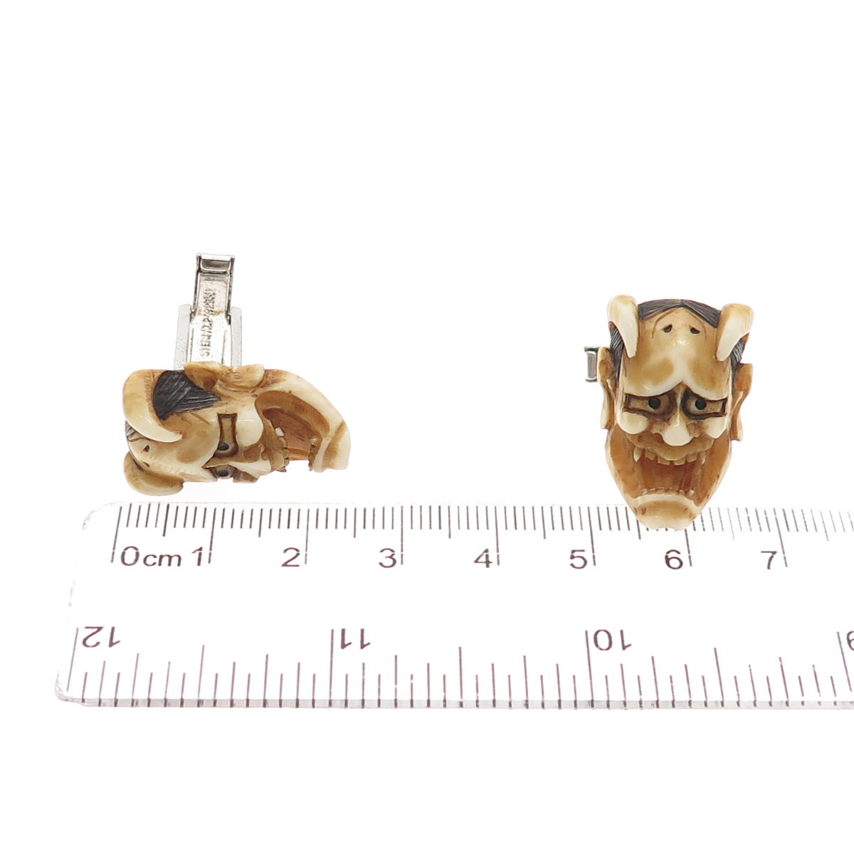 925 Sterling Silver Vintage Japanese Hannya Mask Cufflinks
