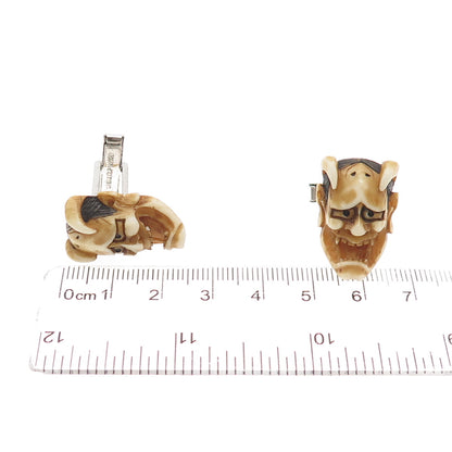 925 Sterling Silver Vintage Japanese Hannya Mask Cufflinks