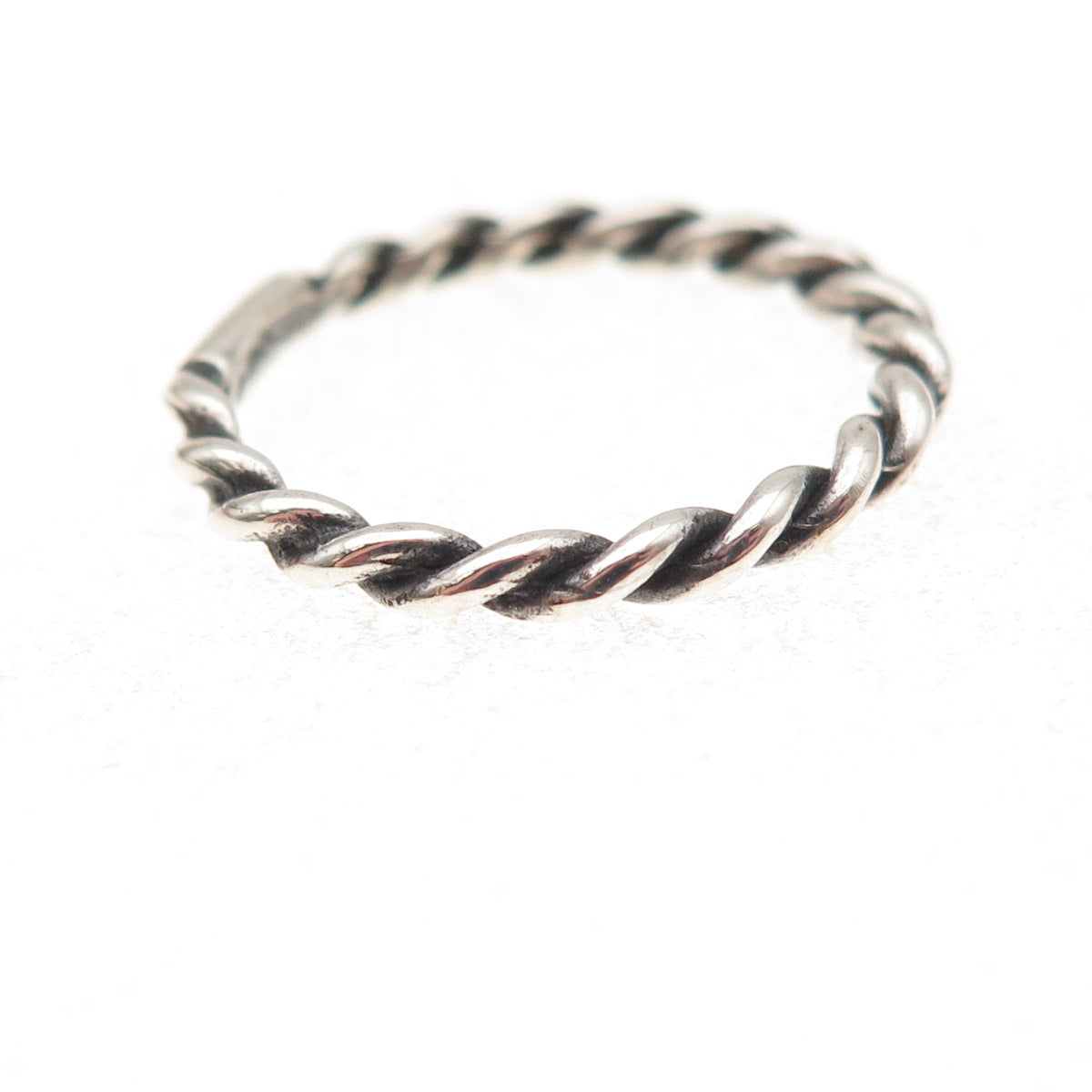 Carolyn Pollack 925 Sterling Silver Vintage Twisted Oxidized Band Ring Size 7