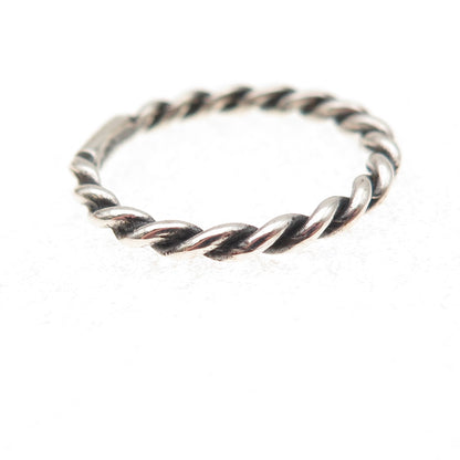 Carolyn Pollack 925 Sterling Silver Vintage Twisted Oxidized Band Ring Size 7