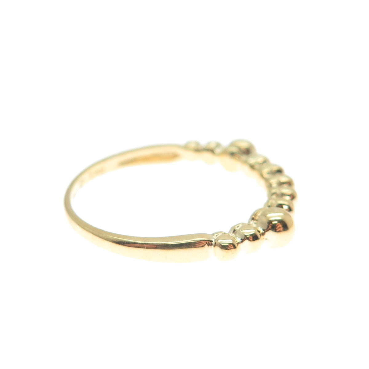 SMK 925 Sterling Silver Gold Plated Beaded Ring Size 7.25