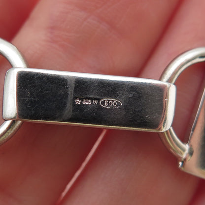 800 Silver Vintage Italy Engraved Chapel Key Fob Ring Holder