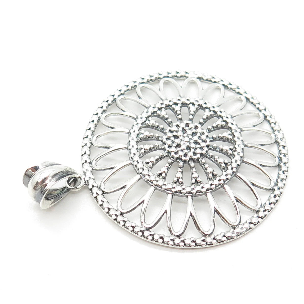 925 Sterling Silver Vintage Italy Milor Ornate Pendant