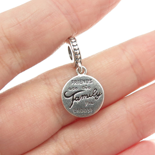 PANDORA 925 Sterling Silver "Friends Are The Family You Choose" Dangle Charm