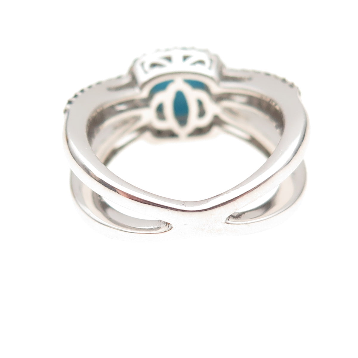 Chuck Clemency 925 Sterling Silver Real Turquoise & Black Spinel Ring Size 8.25