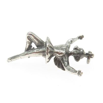 HAYWARD 925 Sterling Silver Antique Art Deco Fairy Minimalist Charm Pendant