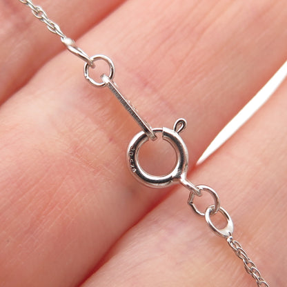 Jane Seymour 925 Sterling Silver 2-Tone Real Diamond Heart Chain Necklace 18"