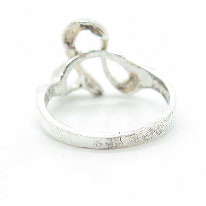 925 Sterling Silver Vintage Modernist Ring Size 8.5