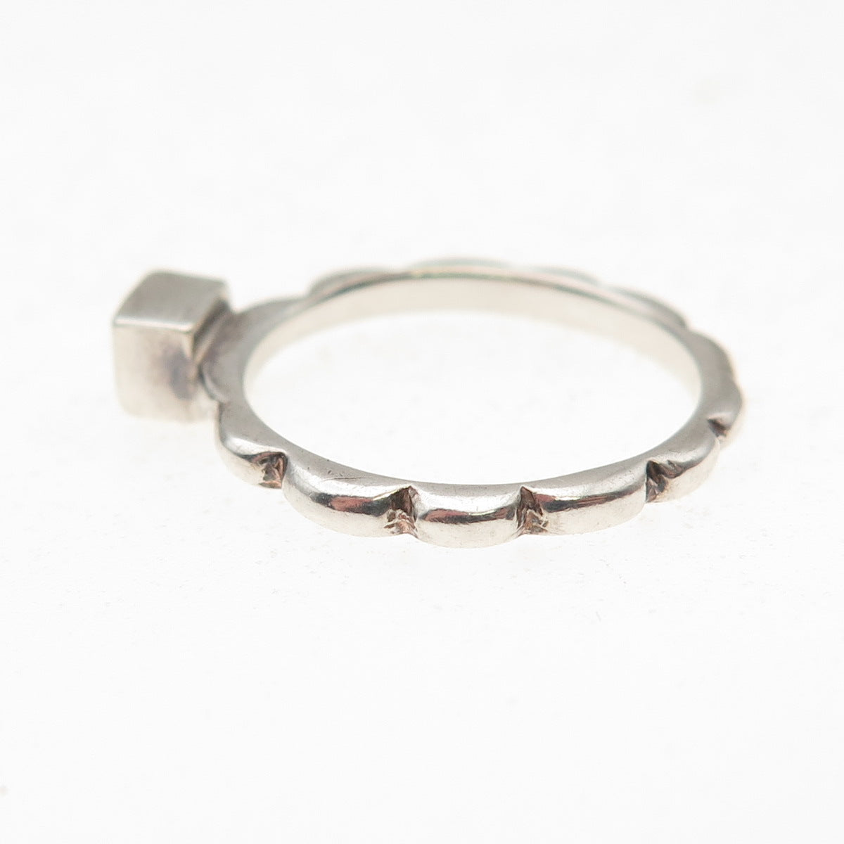 925 Sterling Silver Vintage Real Tourmaline Oxidized Ring Size 4.75