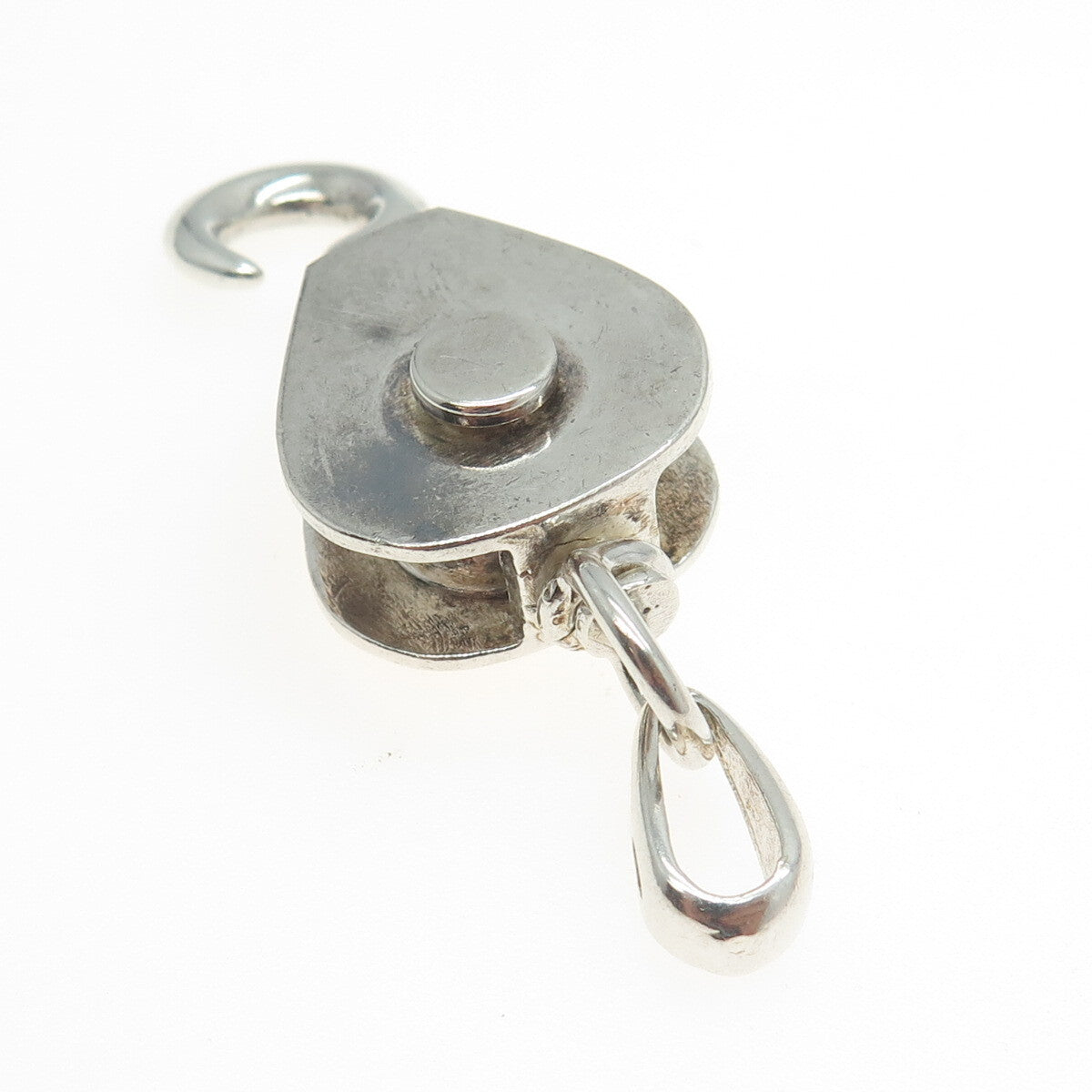 925 Sterling Silver Vintage Italy Hook Pendant