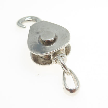 925 Sterling Silver Vintage Italy Hook Pendant