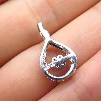 925 Sterling Silver Blue Rhinestone Slide Pendant