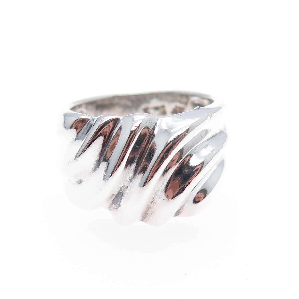 CHAPAL ZENRAY 925 Sterling Silver Vintage Modernist Oxidized Ring Size 6