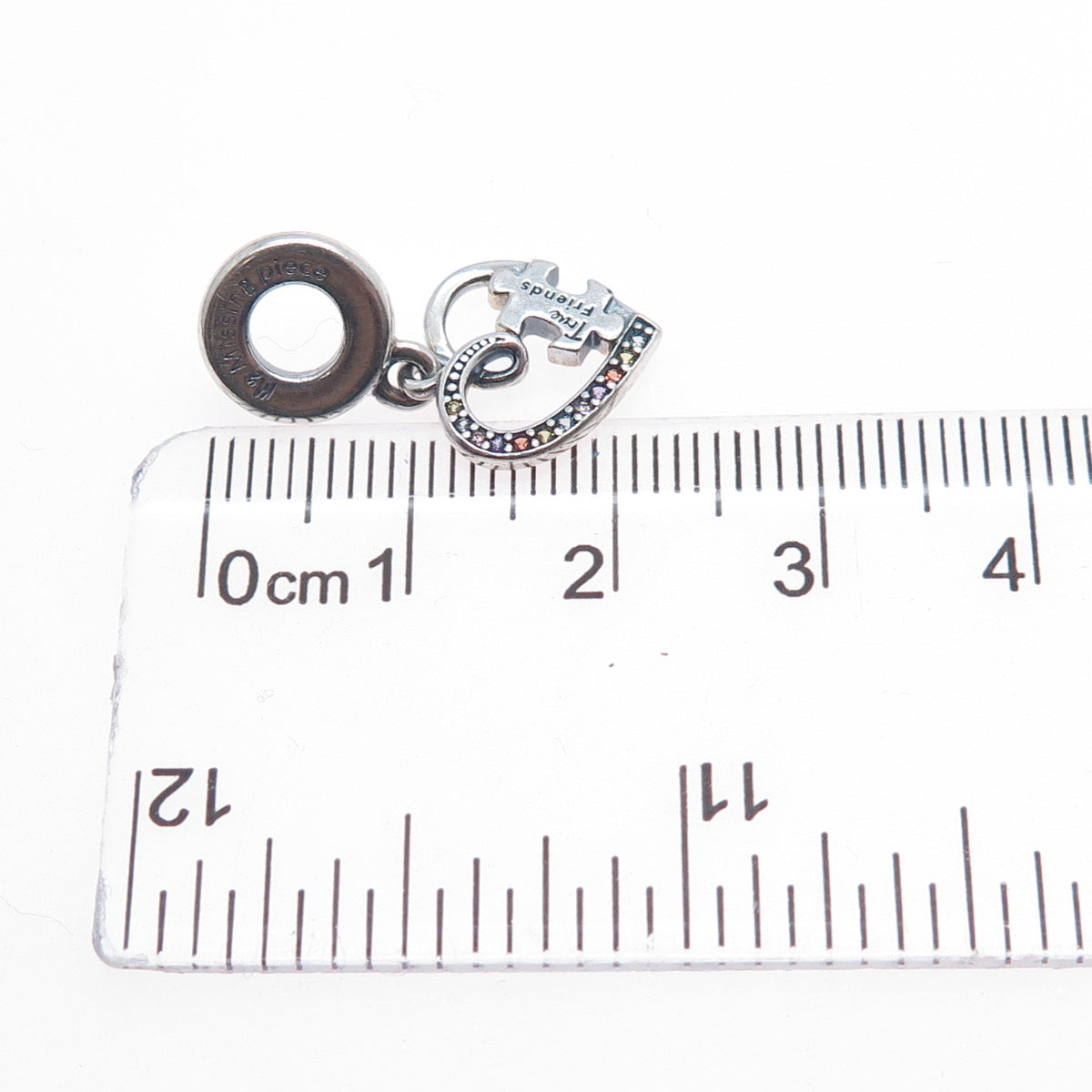 PANDORA 925 Sterling Silver C Z My Missing Piece Puzzle Heart Dangle Charm