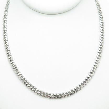 KARIZIA SPA KA 1772 925 Sterling Silver Italy Cuban Chain Necklace 24"