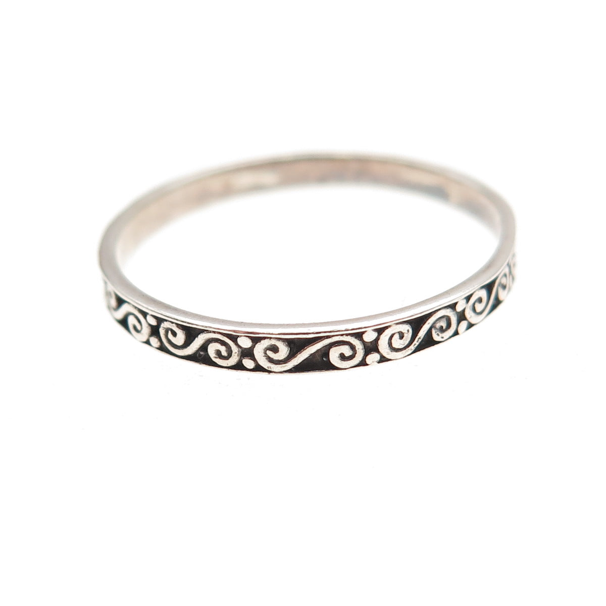 JGD Janice Girardi Sterling Silver Vintage Swirl Stackable Band Ring Size 8.25