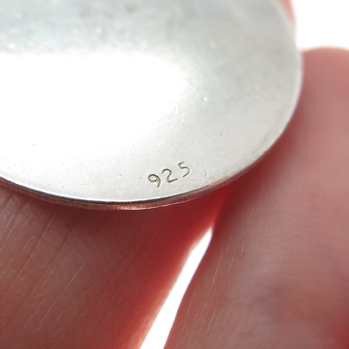 925 Sterling Silver Vintage "Mother" Textured Round Pendant