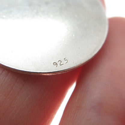 925 Sterling Silver Vintage "Mother" Textured Round Pendant