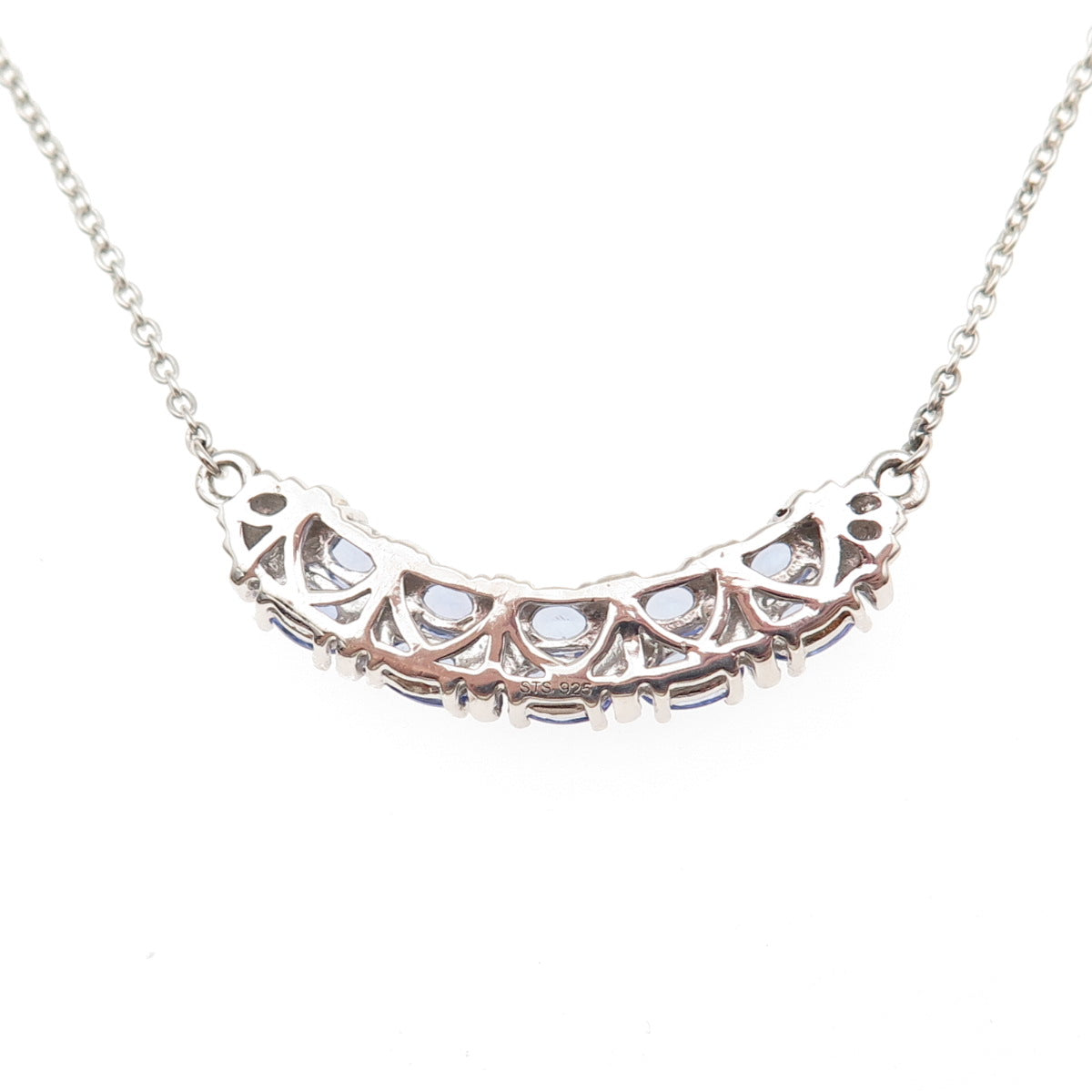 Chuck Clemency 925 Sterling Silver Real Tanzanite Cable Chain Necklace 18"