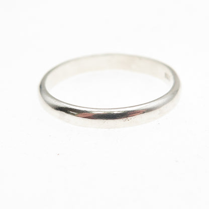 925 Sterling Silver Vintage Classic Wedding Band Ring Size 7.75