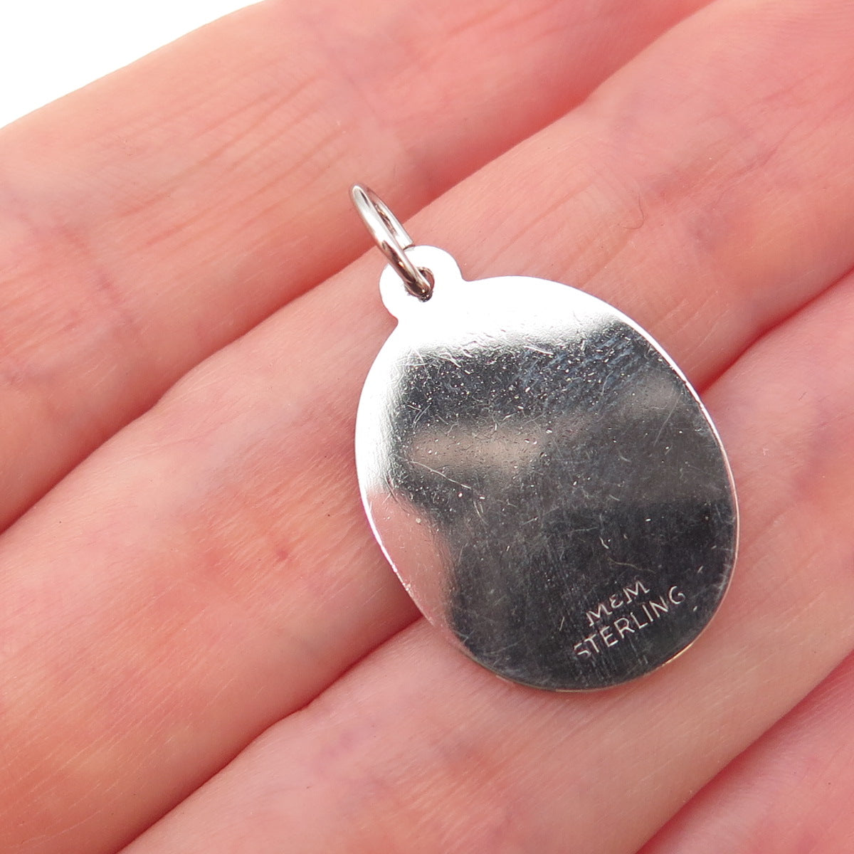Mark Mercy 925 Sterling Silver Vintage Confirmation Oxidized Charm Pendant