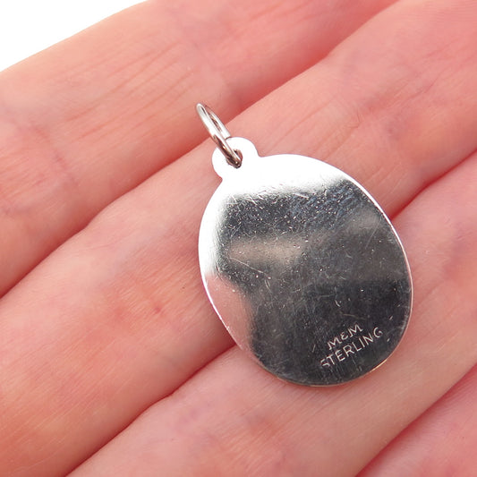 Mark Mercy 925 Sterling Silver Vintage Confirmation Oxidized Charm Pendant