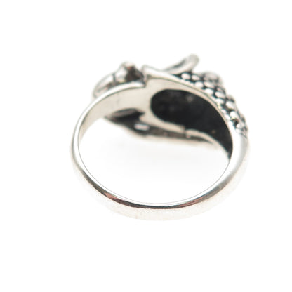 925 Sterling Silver Vintage Elephant Oxidized Ring Size 7