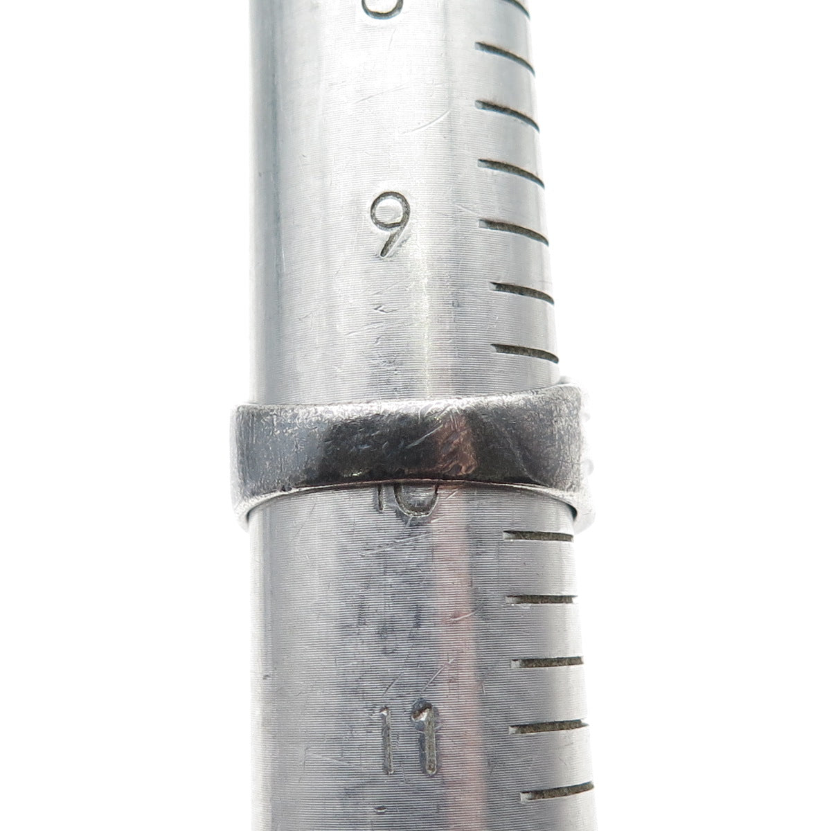 CHAPAL ZENRAY 925 Sterling Silver Vintage Modernist Ribbed Oxidized Ring Size 10