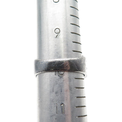 CHAPAL ZENRAY 925 Sterling Silver Vintage Modernist Ribbed Oxidized Ring Size 10