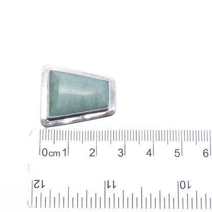 925 Sterling Silver Vintage Real Aventurine Modernist Slide Pendant