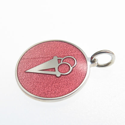 925 Sterling Silver Rose Enamel Ice Cream Round Cut Minimalist Charm Pendant