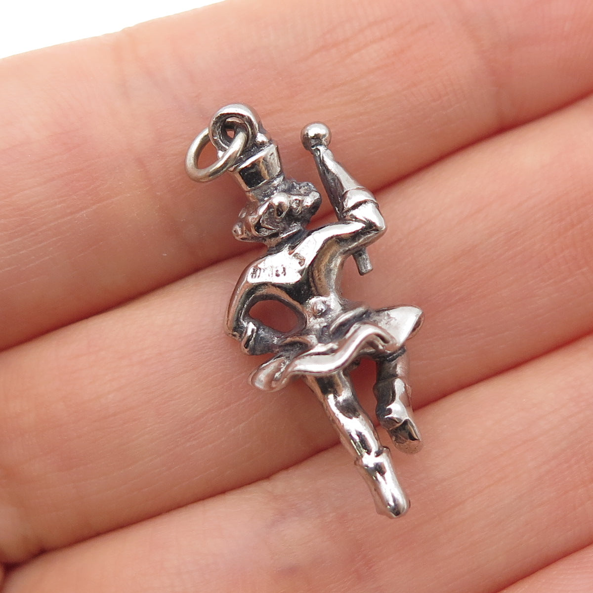 925 Sterling Silver Vintage Enamel Grand Marshall Parade 3D Charm Pendant